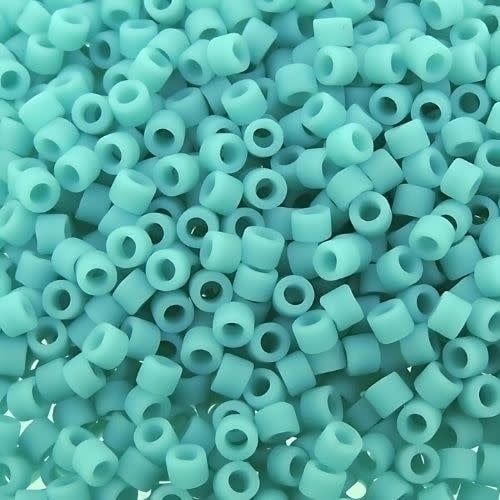 #11 Delica Seed Beads, Matte Opaque Green Turquoise, DB759-TB, Approx 1440 Beads, 1 two inch tube, 7.2 grams