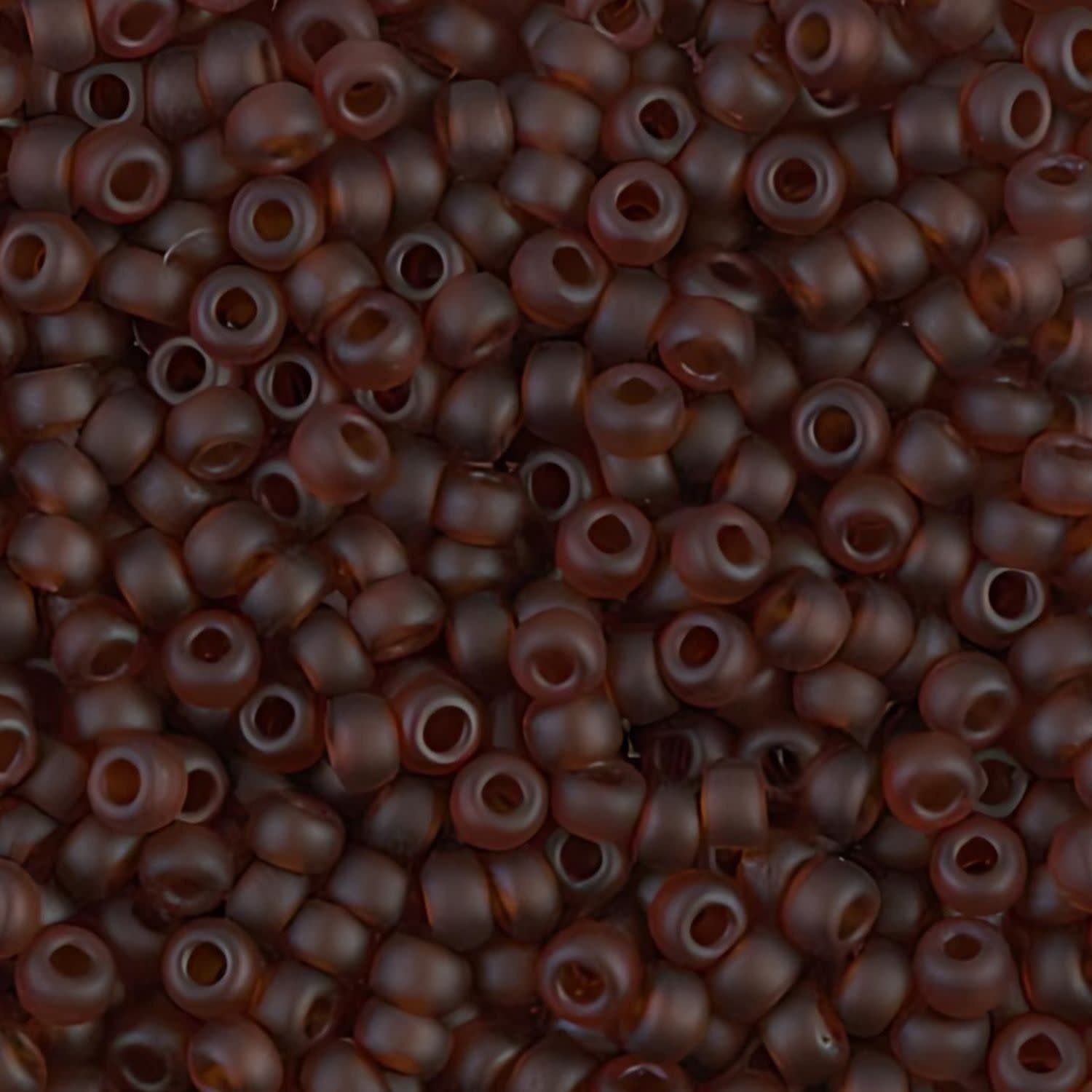 #8 Miyuki Seed Beads - Matte Transparent Dark Topaz, 8-9134F-TB, Approx 858 Beads/22 Grams, 1 five inch tube