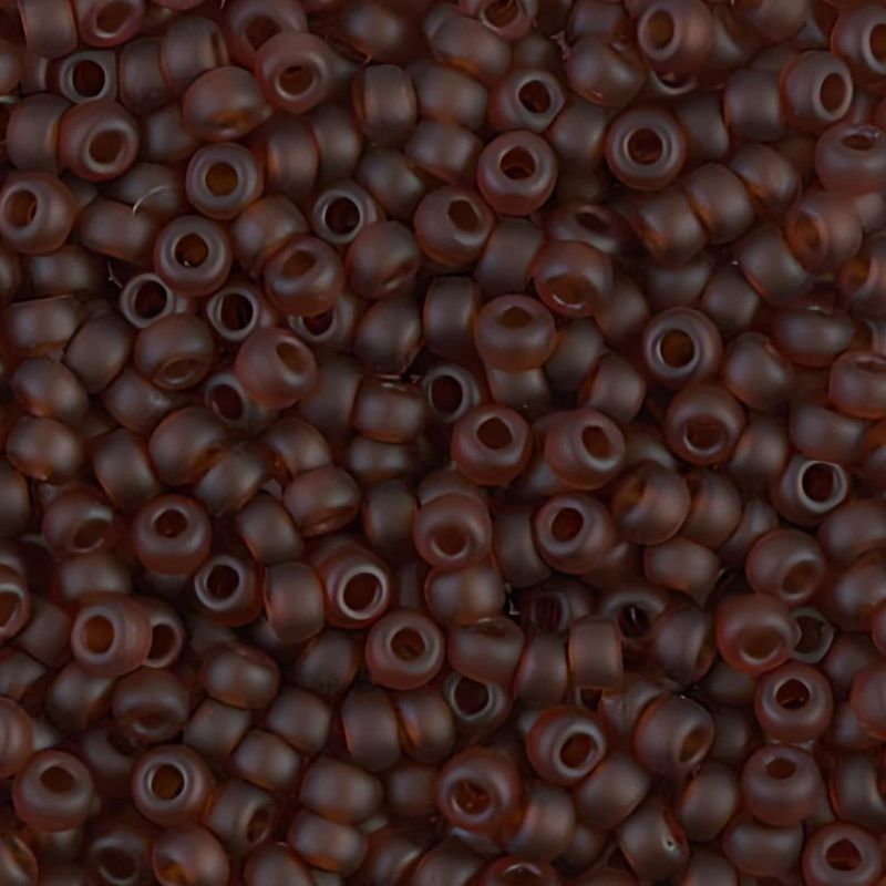 #8 Miyuki Seed Beads - Matte Transparent Dark Topaz, 8-9134F-TB, Approx 858 Beads/22 Grams, 1 five inch tube