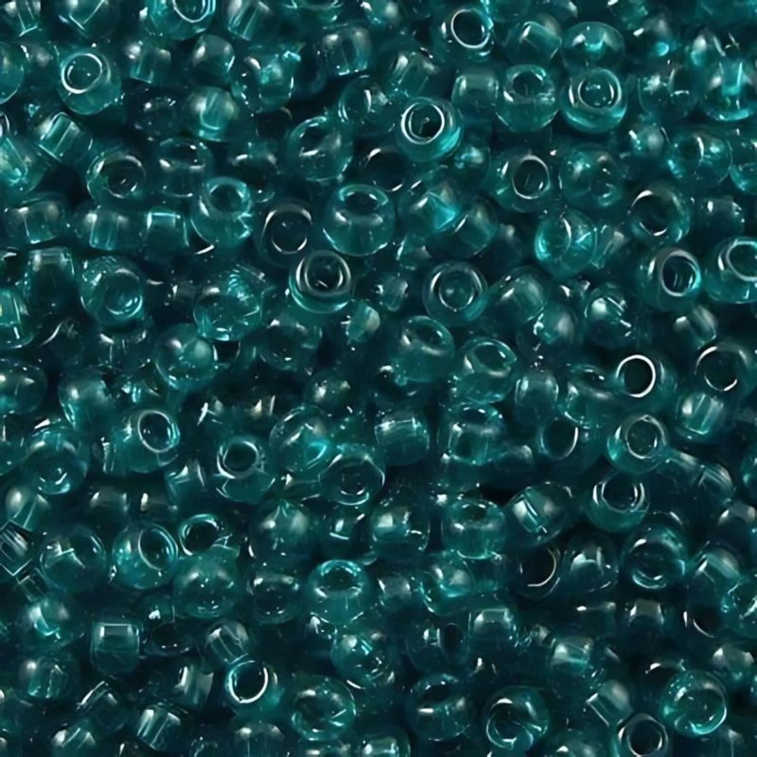 #8 Miyuki Seed Beads - Transparent Teal Green, 8-92405-TB, Approx 858 Beads/22 Grams, 1 five inch tube