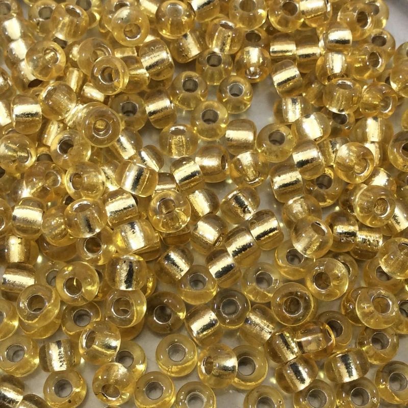 #6 Miyuki Seed Beads - Silver Lined Light Gold, 6-9002-TB, Approx 240 Beads, 1 five inch tube, 20 grams