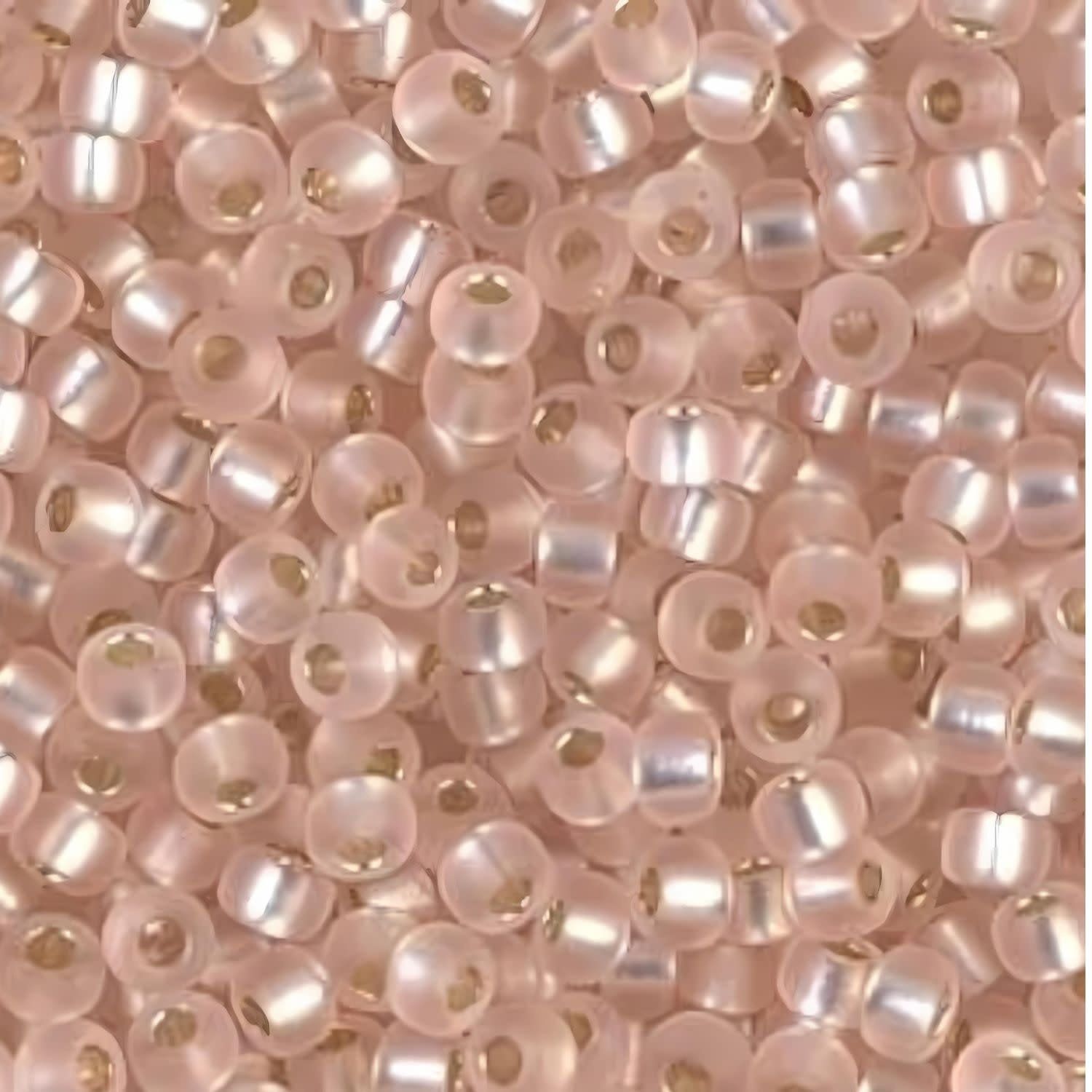 #8 Miyuki Seed Beads - Matte Silver Lined Light Blush Pink, 8-923F-TB, Approx 858 Beads/22 Grams, 1 five inch tube