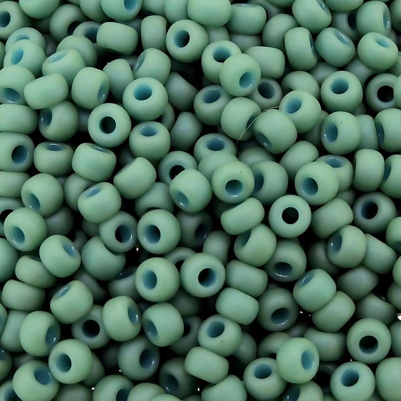 #8 Miyuki Seed Beads - Frosted Pale Seafoam Green, 8-92028-TB, Approx 858 Beads/22 Grams, 1 five inch tube