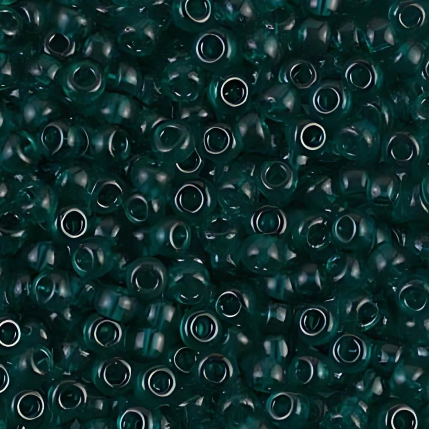#8 Miyuki Seed Beads - Transparent Dark Teal, 8-92406-TB, Approx 858 Beads/22 Grams, 1 five inch tube
