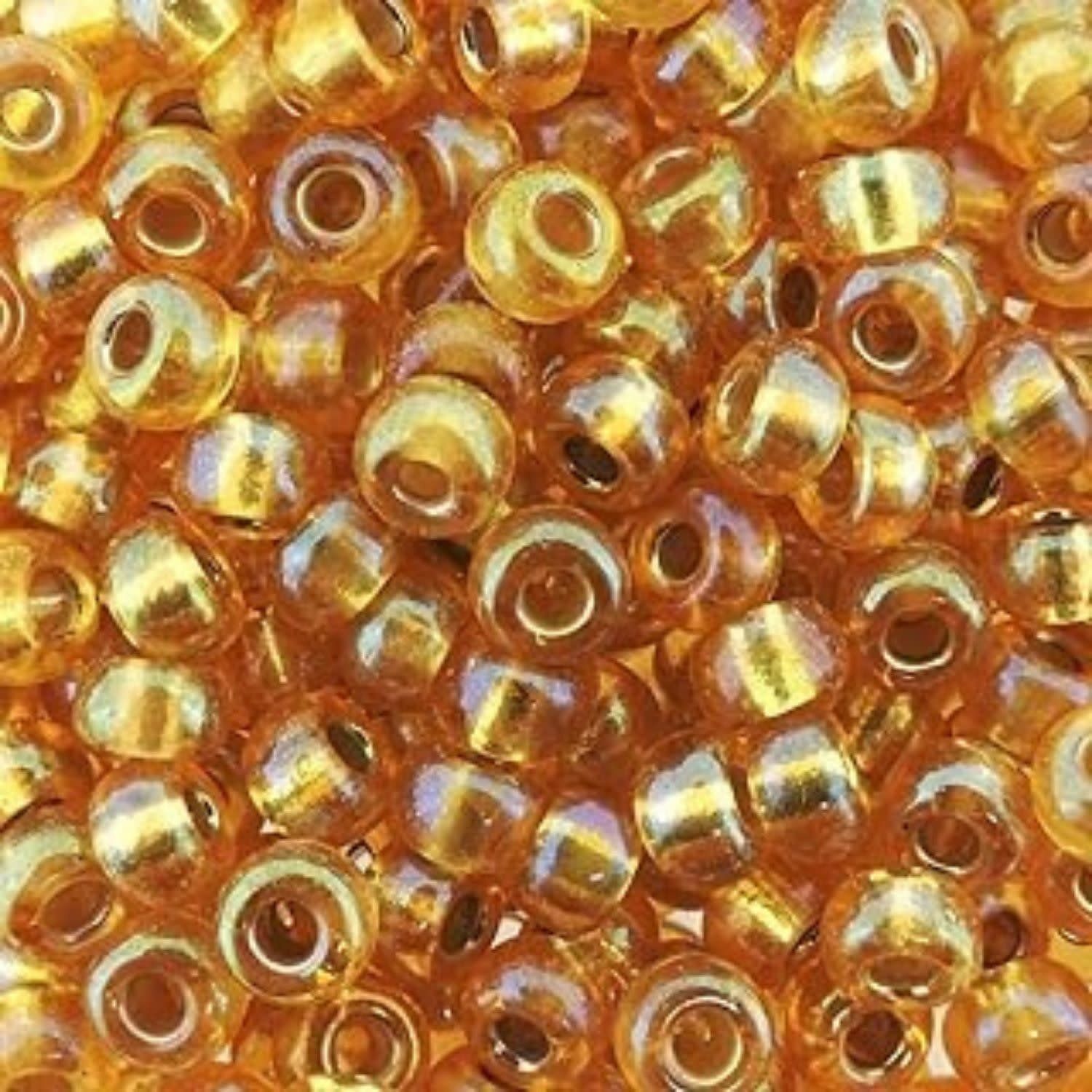 #6 Miyuki Seed Beads - Silver Lined Gold Rainbow/AB, 6-91003-TB, Approx 240 Beads, 1 five inch tube, 20 grams