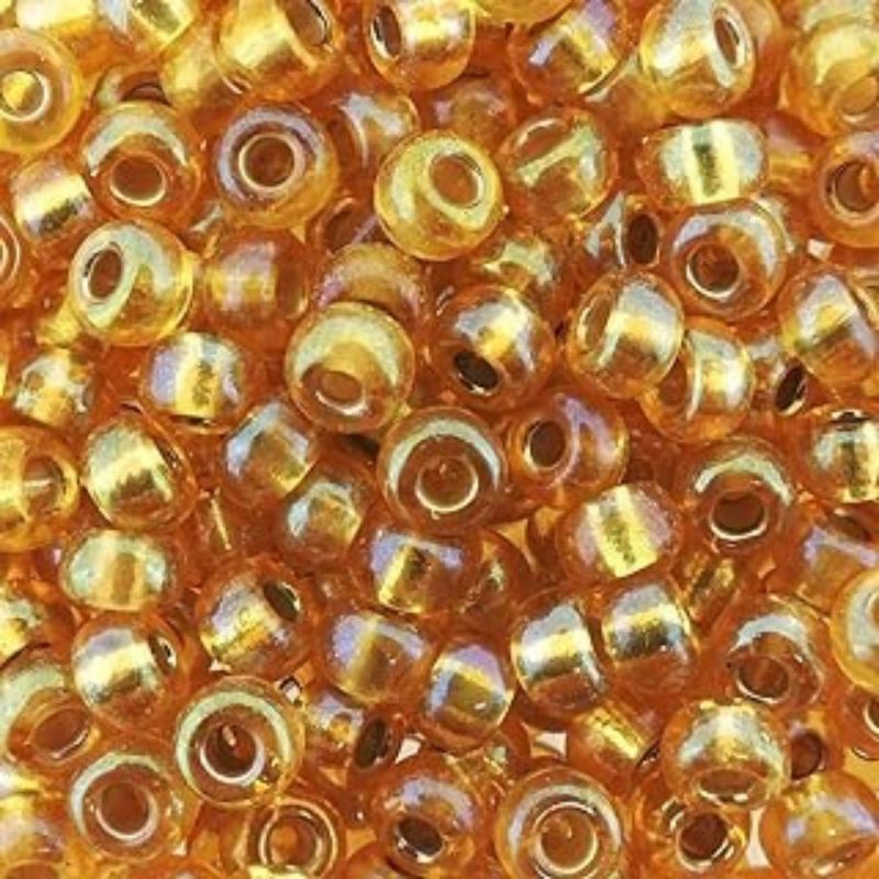 #6 Miyuki Seed Beads - Silver Lined Gold Rainbow/AB, 6-91003-TB, Approx 240 Beads, 1 five inch tube, 20 grams