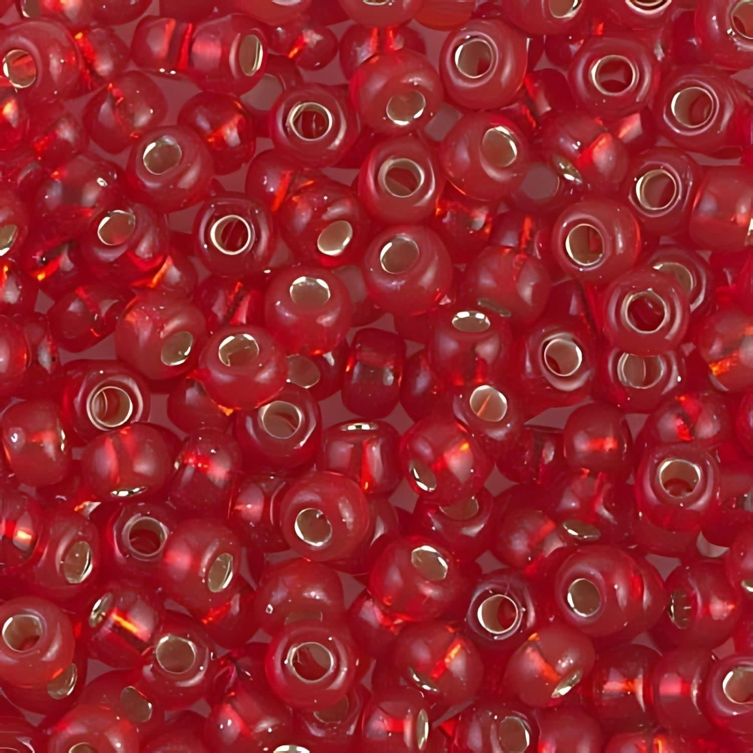 #6 Miyuki Seed Beads - Silver Lined Red Orange, 6-9140S-TB, Approx 240 Beads, 1 five inch tube, 20 grams