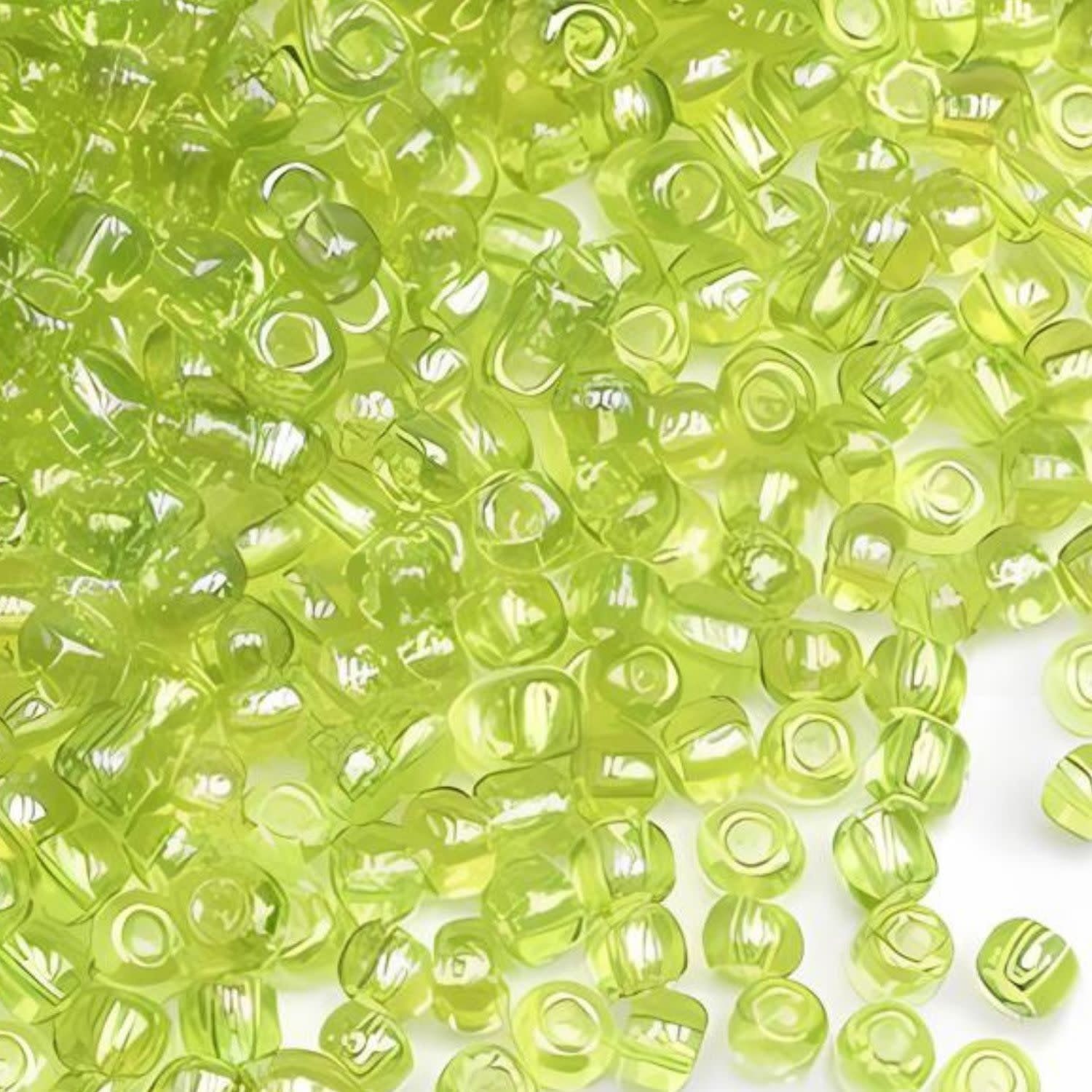 #6 Miyuki Seed Beads - Transparent Chartreuse, 6-9143-TB, Approx 240 Beads, 1 five inch tube, 20 grams