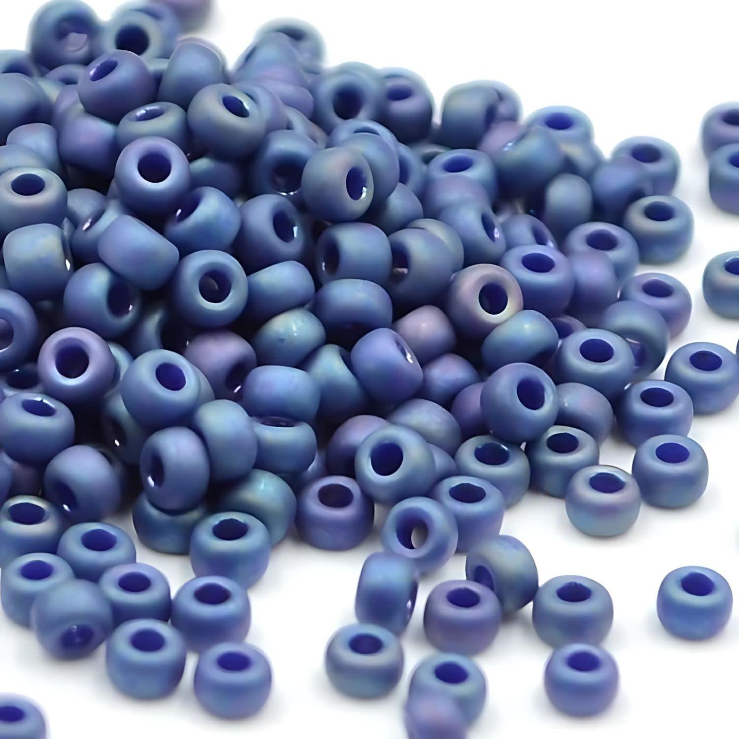 #8 Miyuki Seed Beads - Frosted Opaque Glaze Nebula Rainbow/AB, 8-94703-TB, Approx 858 Beads/22 Grams, 1 five inch tube