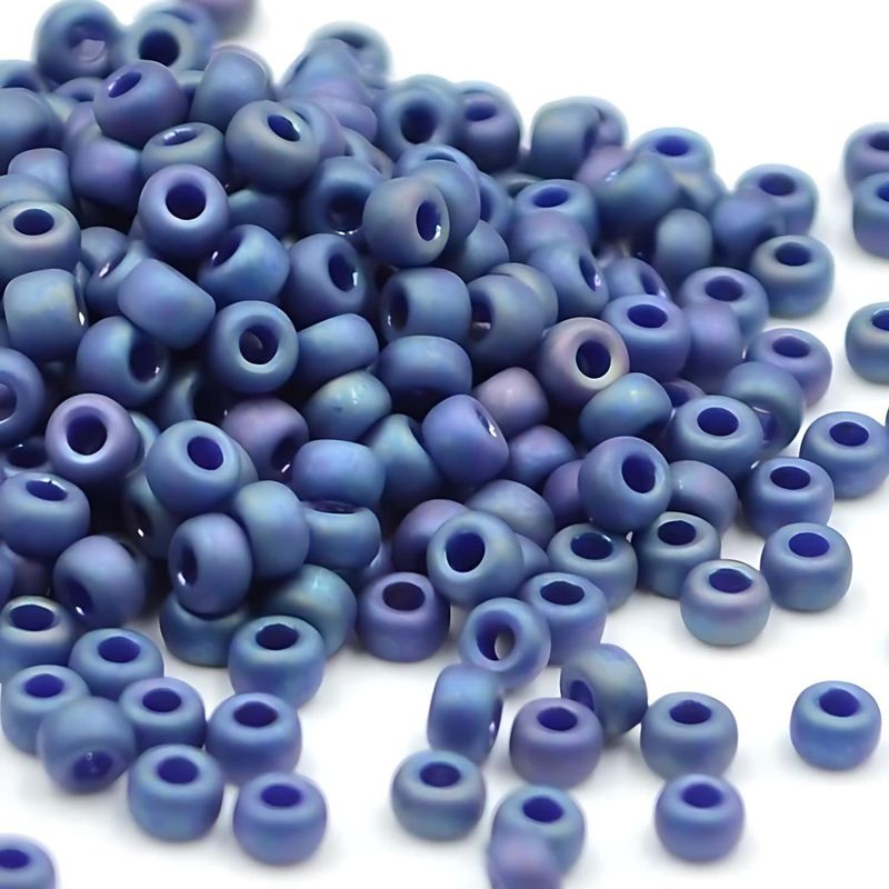 #8 Miyuki Seed Beads - Frosted Opaque Glaze Nebula Rainbow/AB, 8-94703-TB, Approx 858 Beads/22 Grams, 1 five inch tube