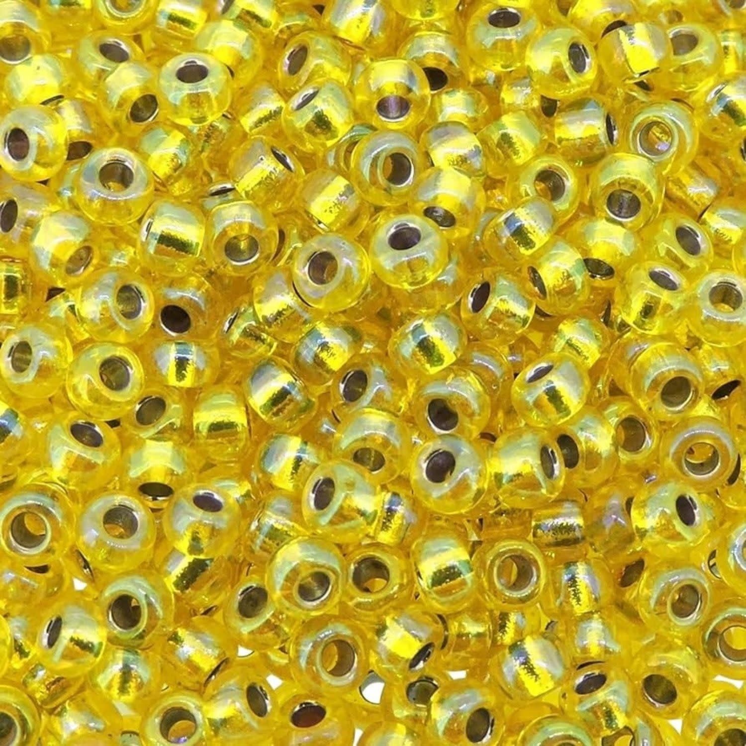 #6 Miyuki Seed Beads - Silver Lined Yellow Rainbow/AB, 6-91006-TB, Approx 240 Beads, 1 five inch tube, 20 grams