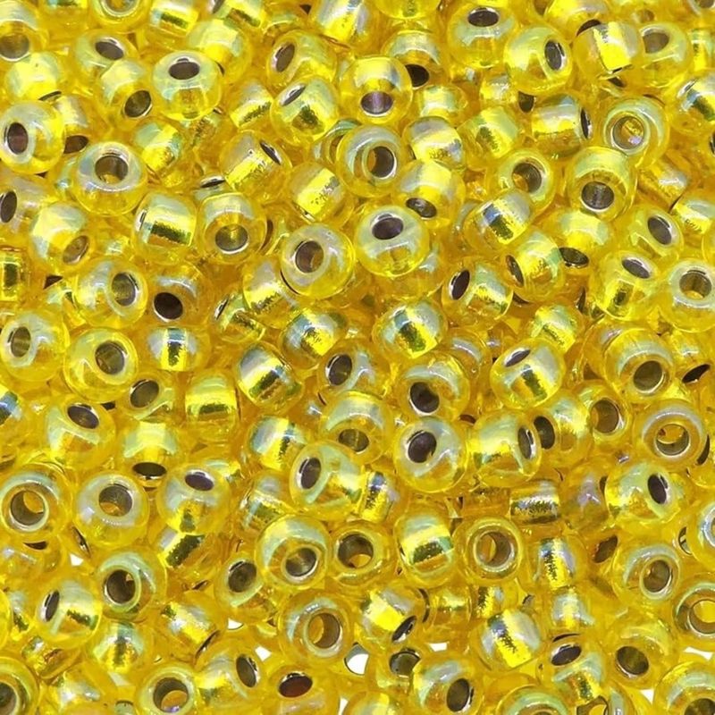 #6 Miyuki Seed Beads - Silver Lined Yellow Rainbow/AB, 6-91006-TB, Approx 240 Beads, 1 five inch tube, 20 grams