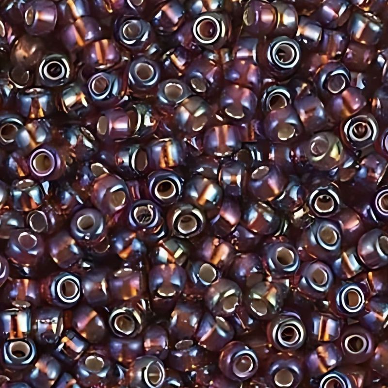 #6 Miyuki Seed Beads - Silver Lined Dark Topaz Brown Rainbow/AB, 6-91005-TB, Approx 240 Beads, 1 five inch tube, 20 grams