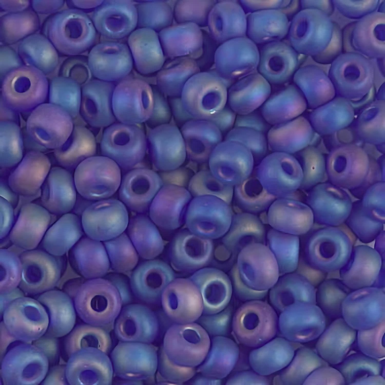 #6 Miyuki Seed Beads - Matte Transparent Cobalt Blue Rainbow/AB, 6-9151FR-TB, Approx 240 Beads, 1 five inch tube, 20 grams