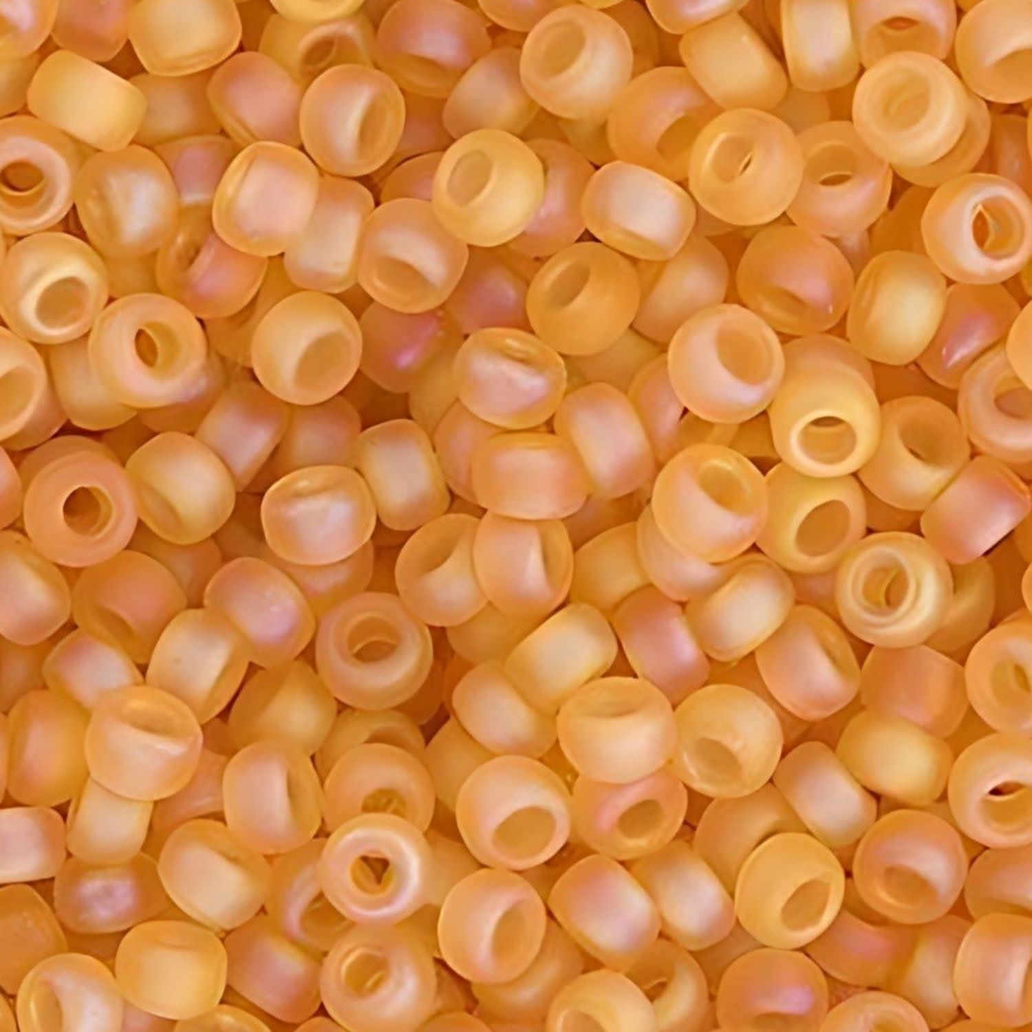 #11 Miyuki Seed Beads - Matte Transparent Light Topaz Ab, 11-9132Fr-TB, Approx 24 Grams, 1 five inch tube