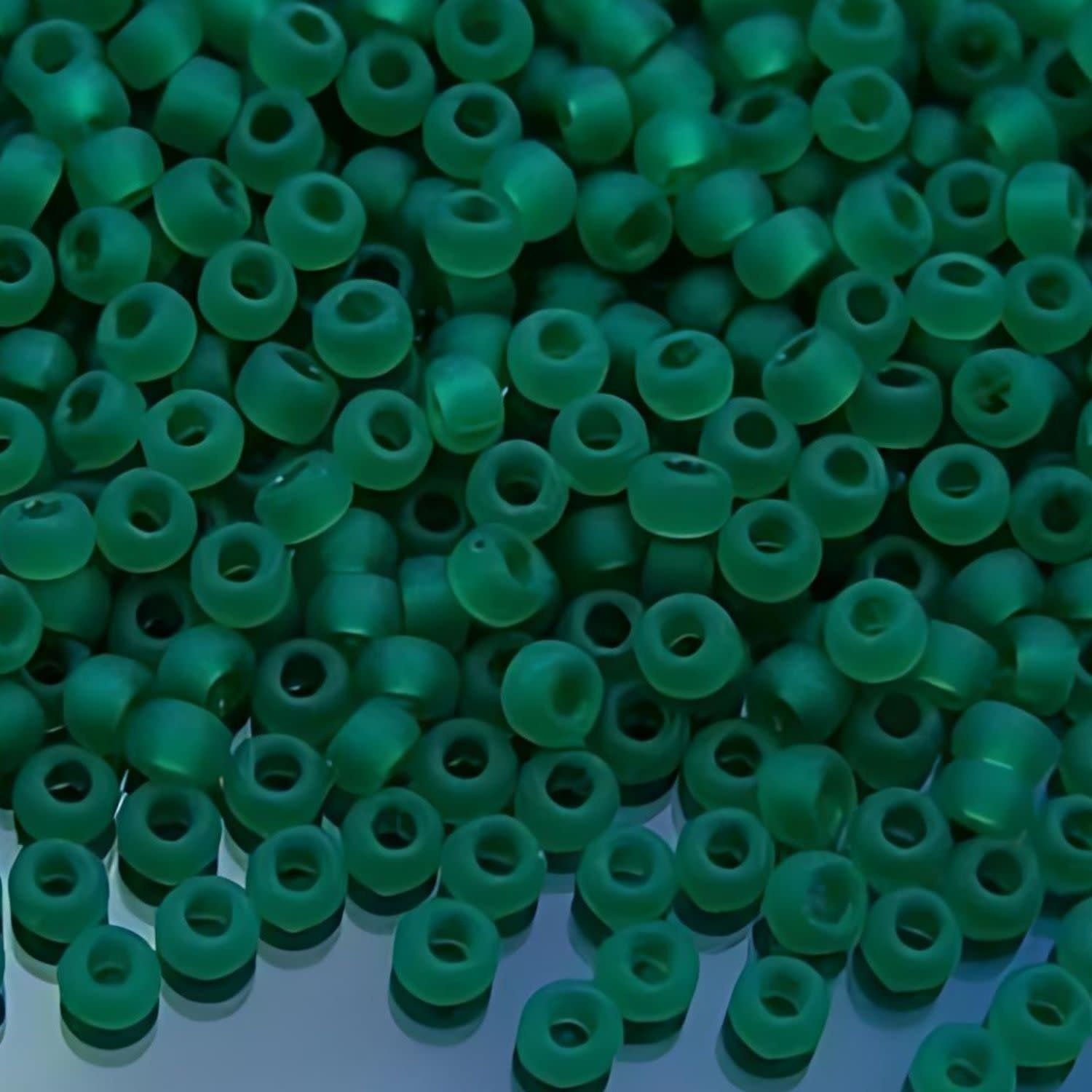 #11 Miyuki Seed Beads - Matte Transparent Dark Green, 11-9147F-TB, Approx 24 Grams, 1 five inch tube