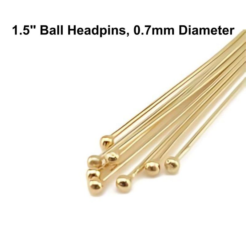 1.5&quot; GP Ball Stainless Steel Headpins, Approx 50pcs, 0.7mm/22 Guage, 2mm Ball, 8gms/0.32oz