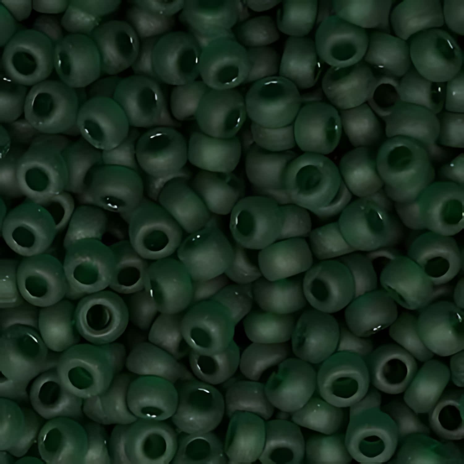 #6 Miyuki Seed Beads - Matte Transparent Emerald Green, 6-9147F-TB, Approx 240 Beads, 1 five inch tube, 20 grams