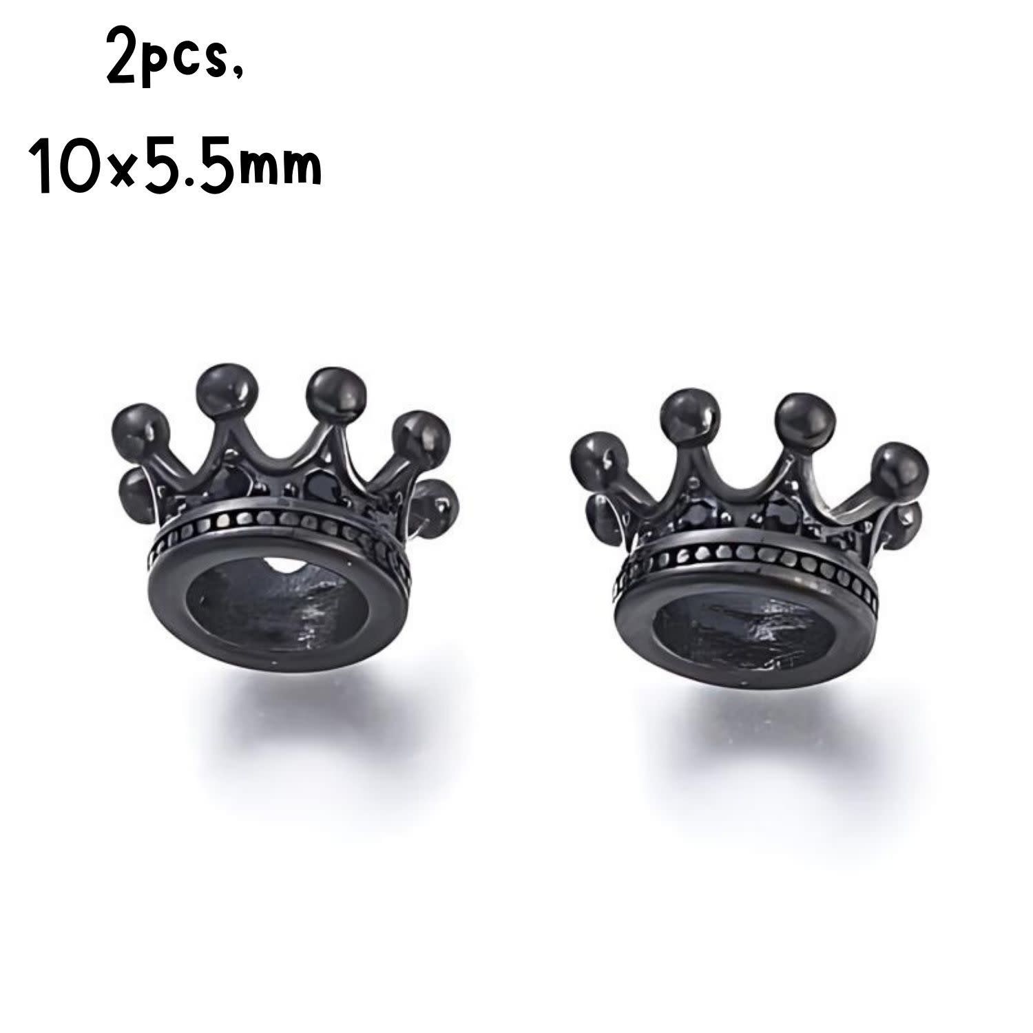 BP Stainless Steel Crowns, 2pcs, 10x5.5mm, Hole 5mm, 2gms/0.07oz