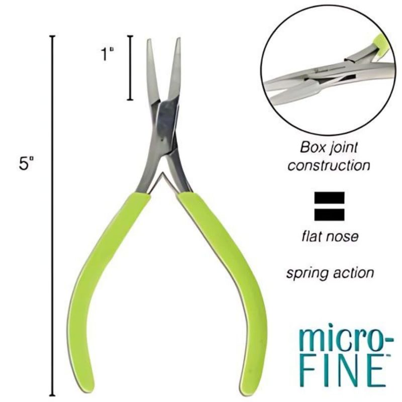 Micro Fine Flat Nose Pliers, w/Springs, 1Pc