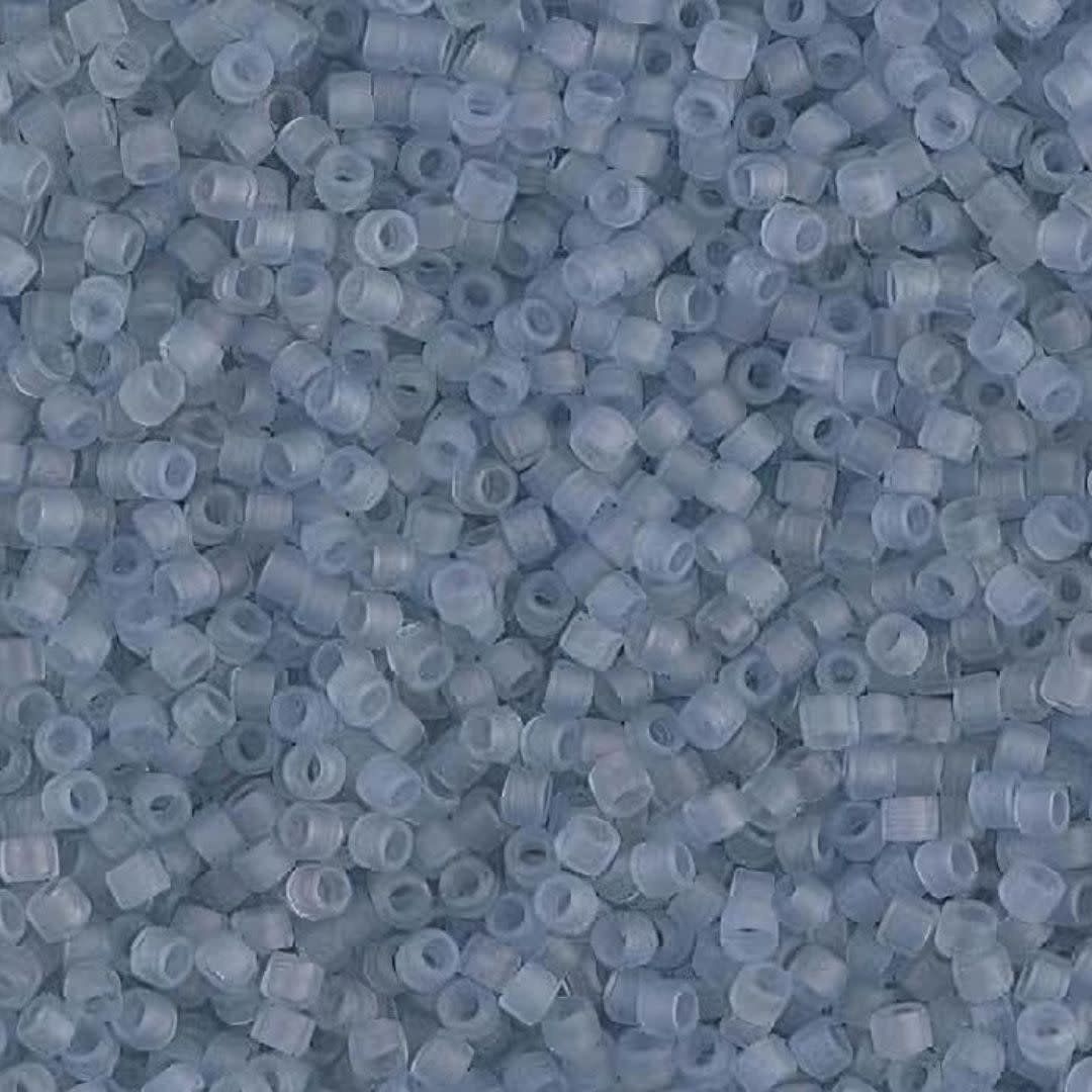 #11 Delica Seed Beads, Matte Transparent Shadow Grey, DB381-TB, Approx 1440 Beads, 1 two inch tube, 7.2 grams