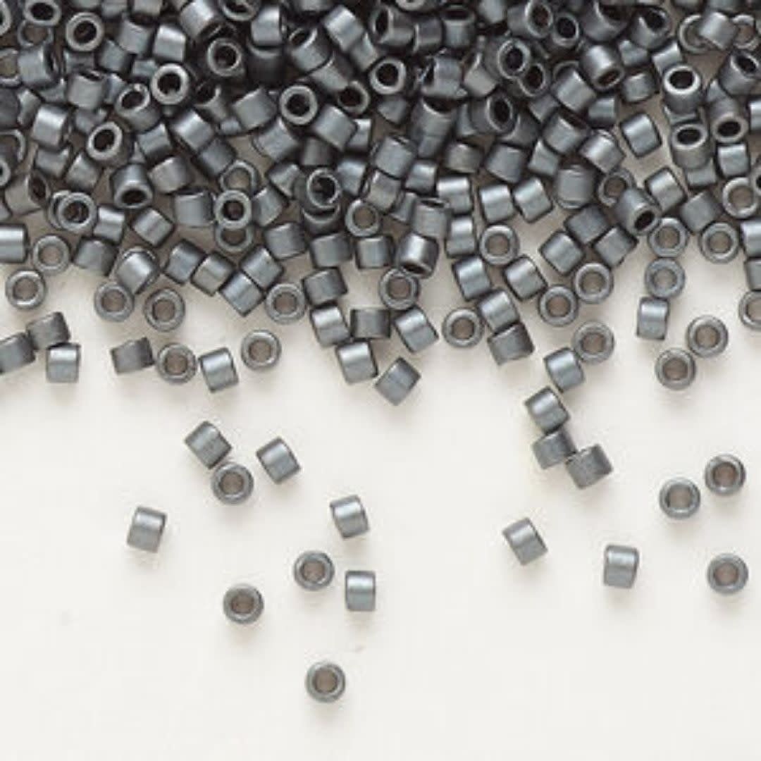 #11 Delica Seed Beads, Matte Luster Dark Grey, DB306-TB, Approx 1440 Beads, 1 two inch tube, 7.2 grams