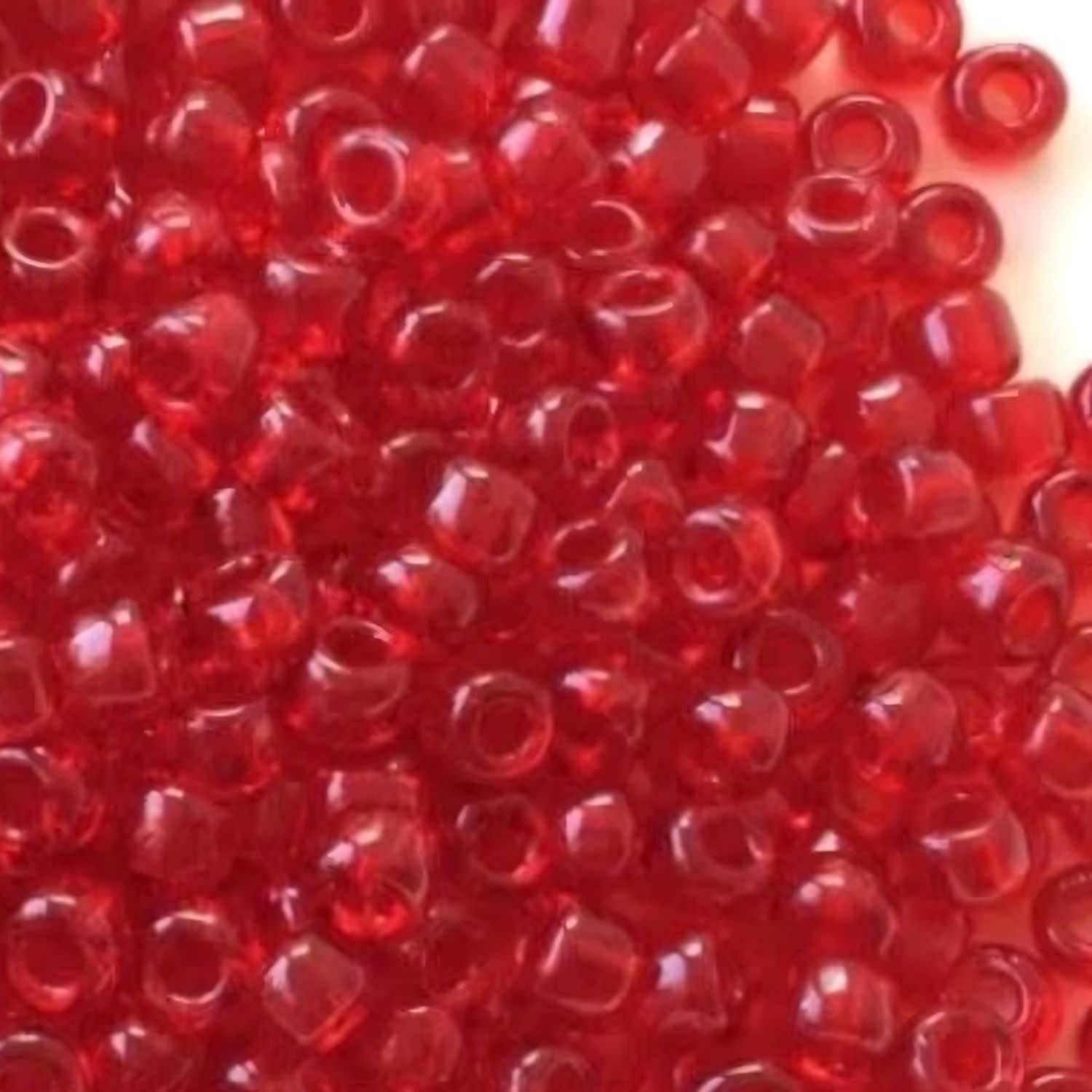 #6 Miyuki Seed Beads - Transparent Red Orange, 6-9140D-TB, Approx 240 Beads, 1 five inch tube, 20 grams