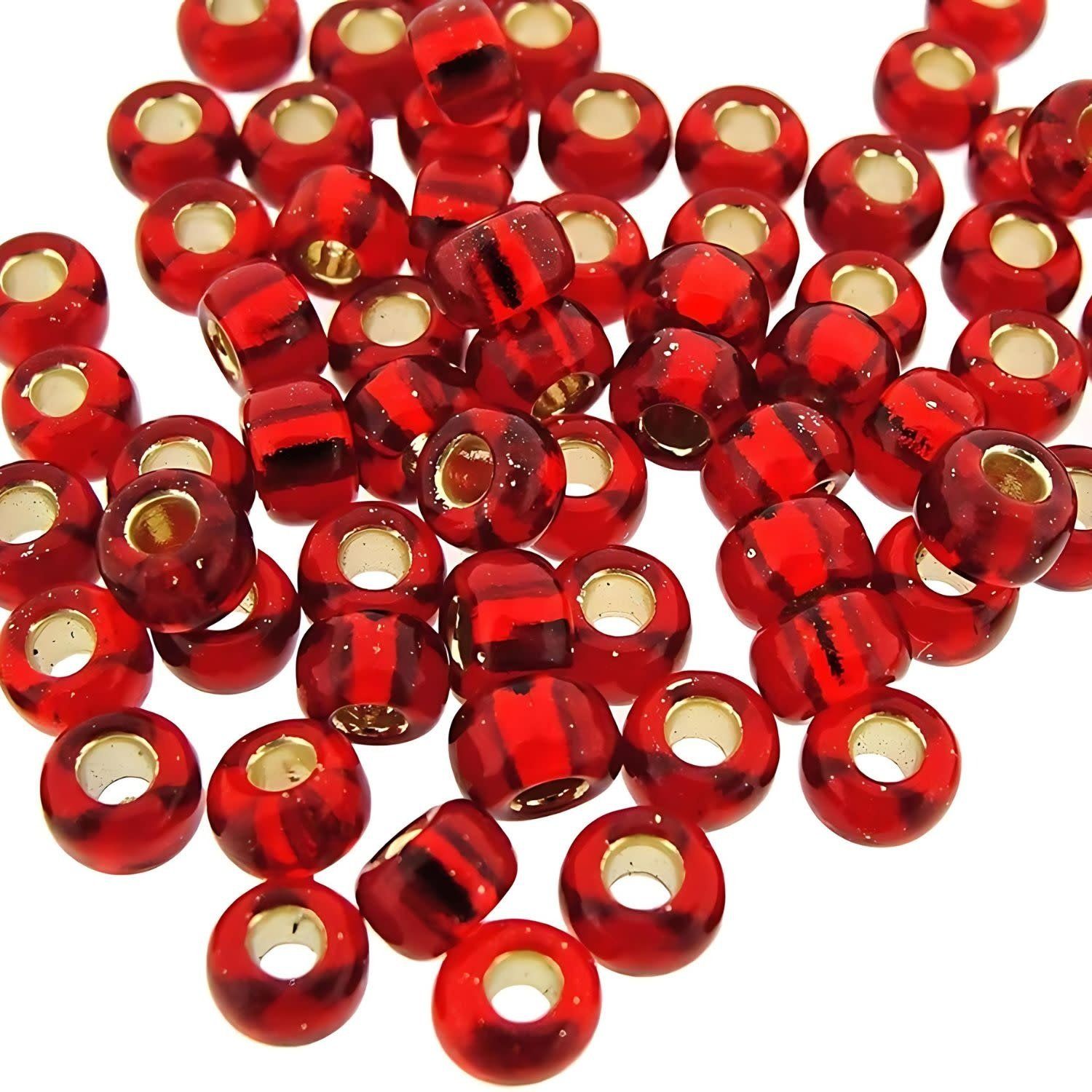 #6 Miyuki Seed Beads - Silver Lined Ruby Red, 6-9141S-TB, Approx 240 Beads, 1 five inch tube, 20 grams