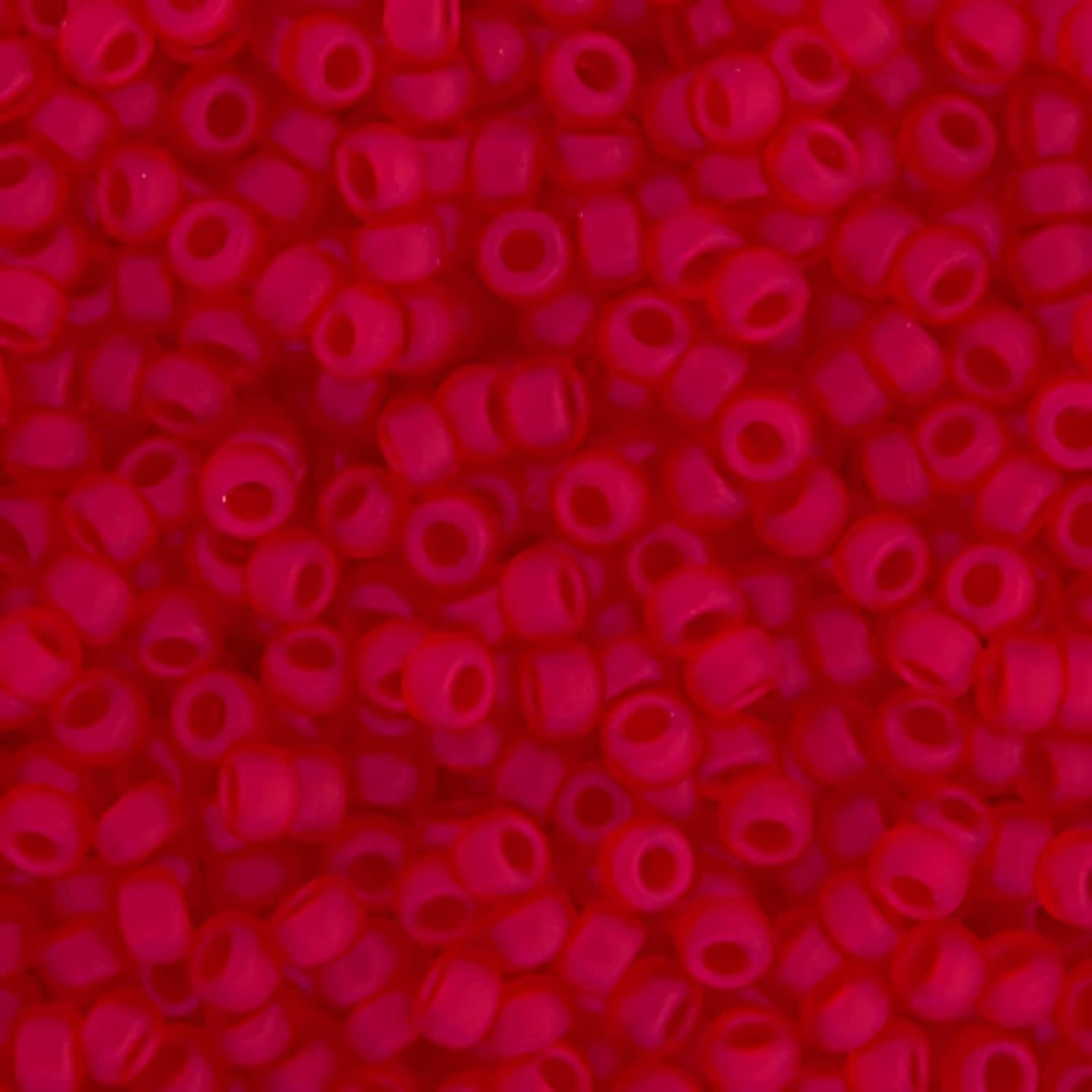 #11 Miyuki Seed Beads - Matte Transparent Red, 11-9141F-TB, Approx 24 Grams, 1 five inch tube