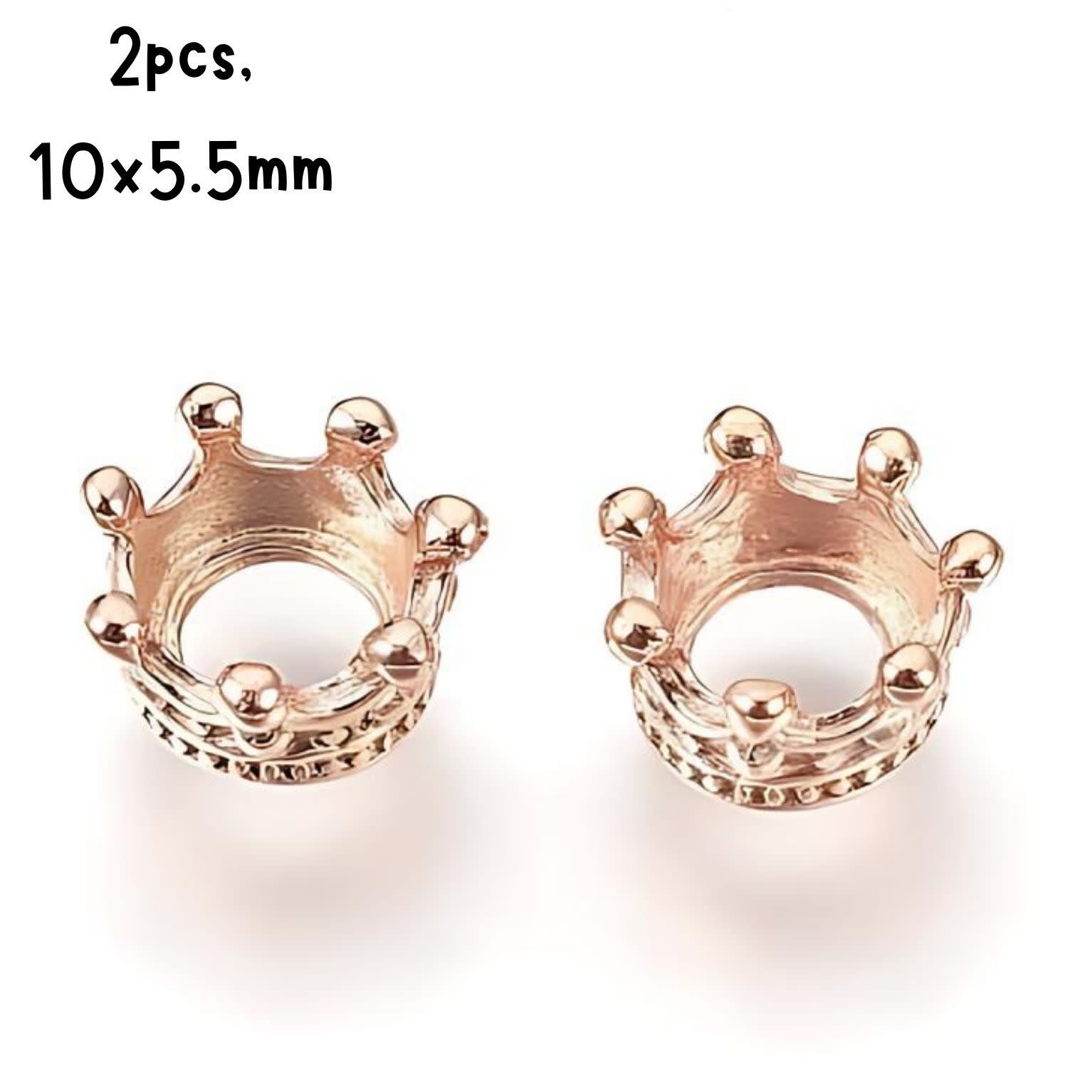 RGP Stainless Steel Crowns, 2pcs, 10x5.5mm, Hole 5mm, 2gms/0.07oz