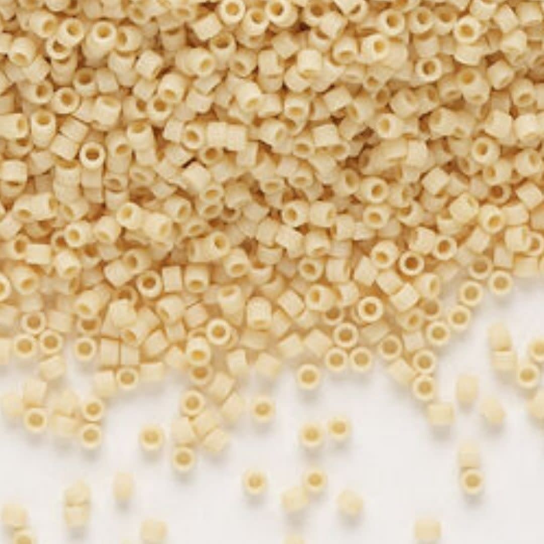 #11 Delica Seed Beads, Matte Opaque Pear Cream, DB1581-TB, Approx 1440 Beads, 1 two inch tube, 7.2 grams