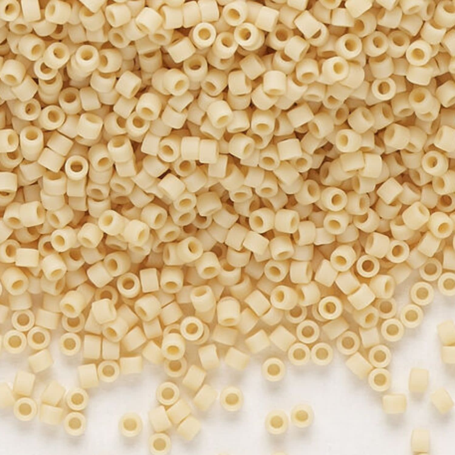 #11 Delica Seed Beads, Matte Opaque Pear Cream, DB1581-TB, Approx 1440 Beads, 1 two inch tube, 7.2 grams
