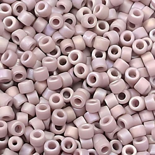 #11 Delica Seed Beads, Matte Opaque Lilac Ab/Rainbow, DB875-TB, Approx 1440 Beads, 1 two inch tube, 7.2 grams