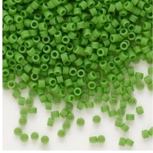 #11 Delica Seed Beads, Matte Opaque Pea Green, 21.6 Grams, DB754-TB, Approx 1440 Beads, 1 two inch tube, 7.2 grams