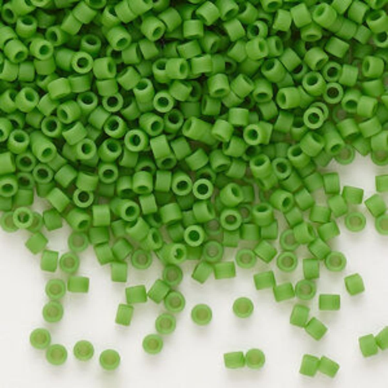 #11 Delica Seed Beads, Matte Opaque Pea Green, 21.6 Grams, DB754-TB, Approx 1440 Beads, 1 two inch tube, 7.2 grams