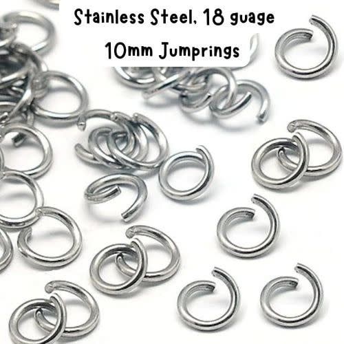 10mm Stainless Steel Jumprings, Approx 400pcs, 18 Guage, 10x1.2mm, 100gms/3.53oz