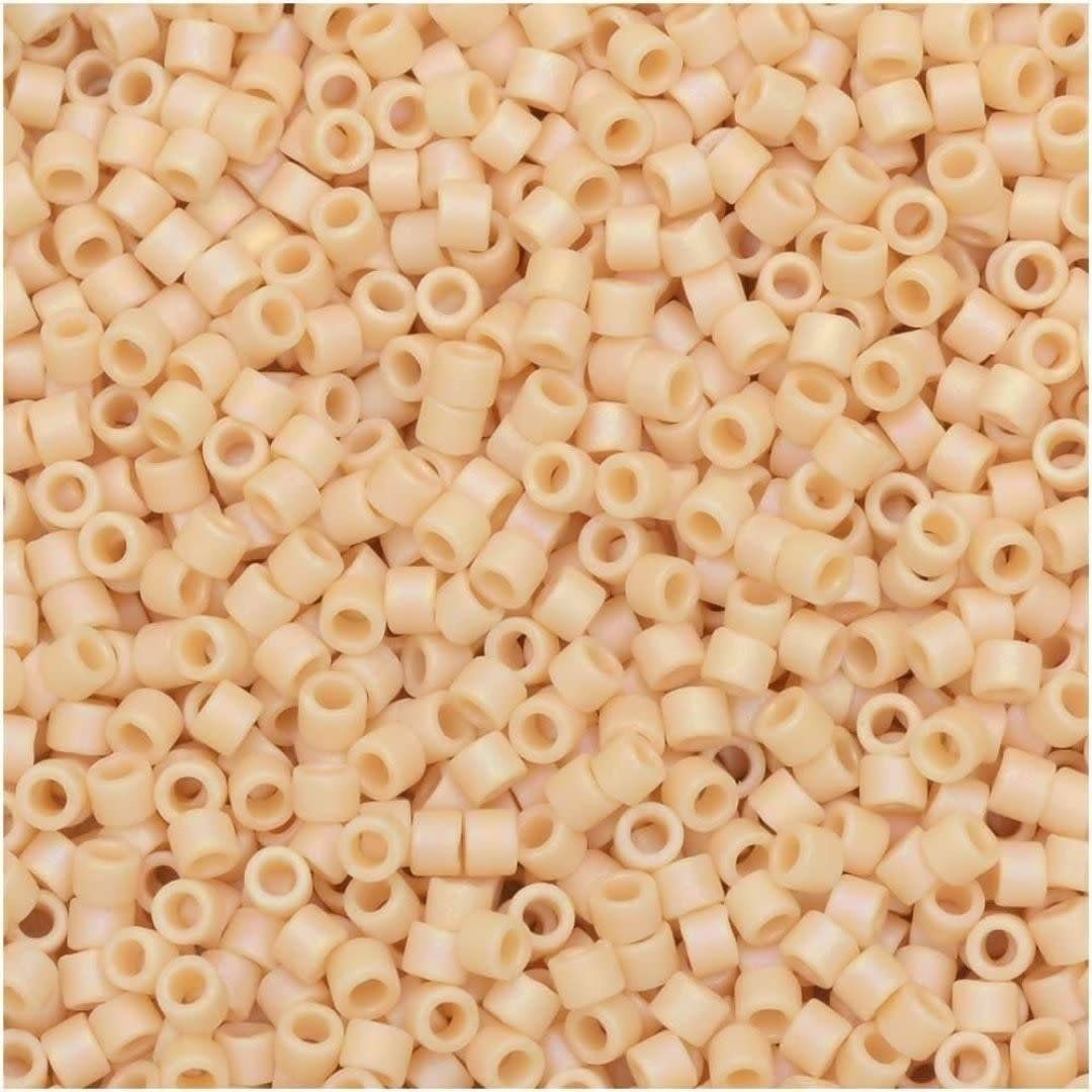 #11 Delica Seed Beads, Matte Opaque Pear Cream Ab/Rainbow, DB1591-TB, Approx 1440 Beads, 1 two inch tube, 7.2 grams