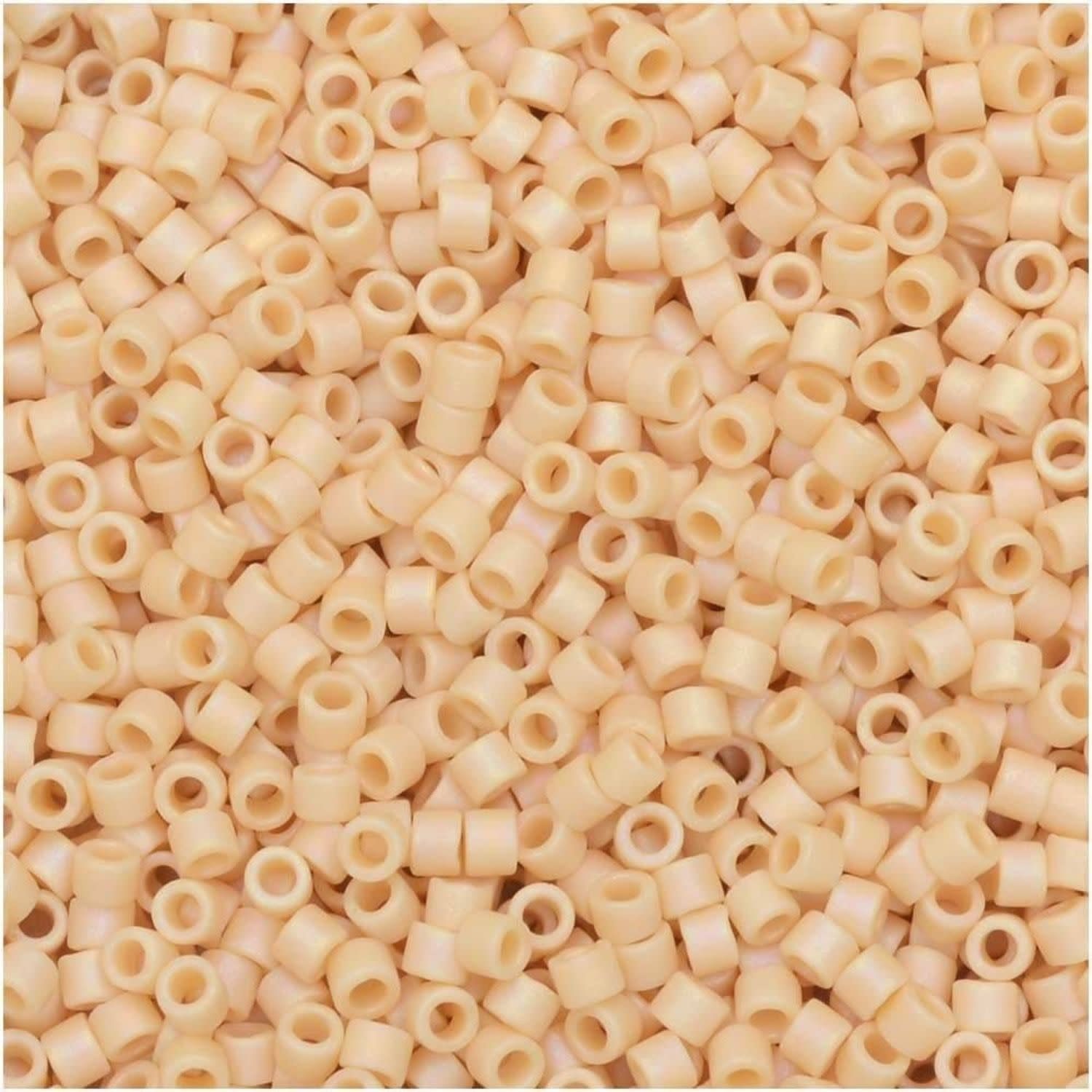#11 Delica Seed Beads, Matte Opaque Pear Cream Ab/Rainbow, DB1591-TB, Approx 1440 Beads, 1 two inch tube, 7.2 grams