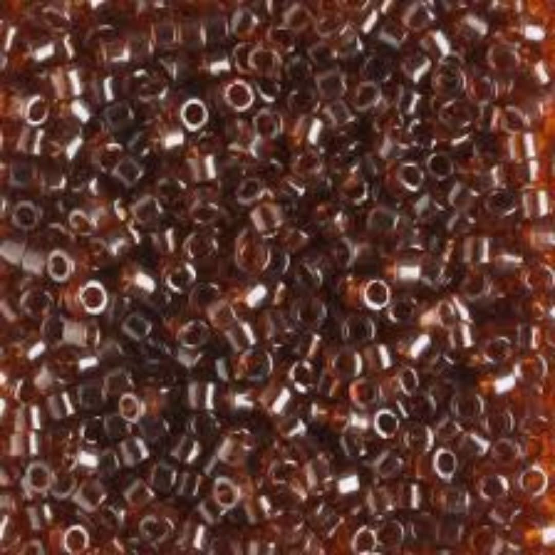 #11 Delica Seed Beads, Transparent Luster Dark Topaz, DB1891-TB, Approx 1440 Beads, 1 two inch tube, 7.2 grams