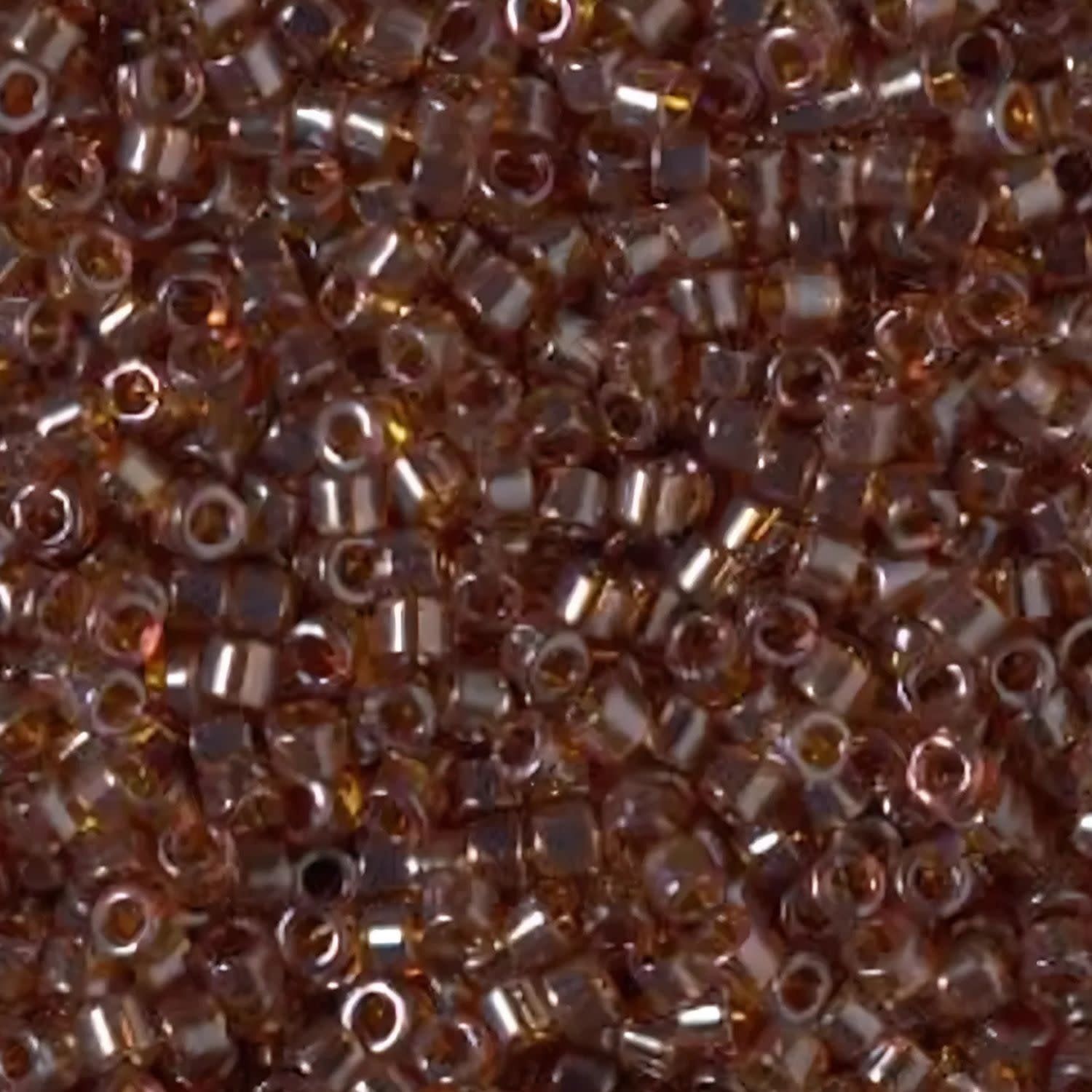 #11 Delica Seed Beads, Transparent Luster Dark Topaz, DB1891-TB, Approx 1440 Beads, 1 two inch tube, 7.2 grams