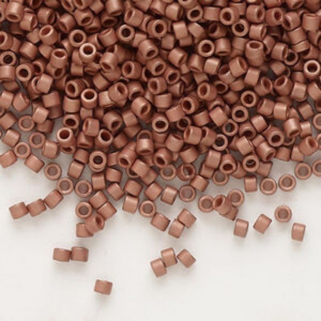 #11 Delica Seed Beads, Matte Metallic Copper Plated, DB340-TB, Approx 1440 Beads, 1 two inch tube, 7.2 grams
