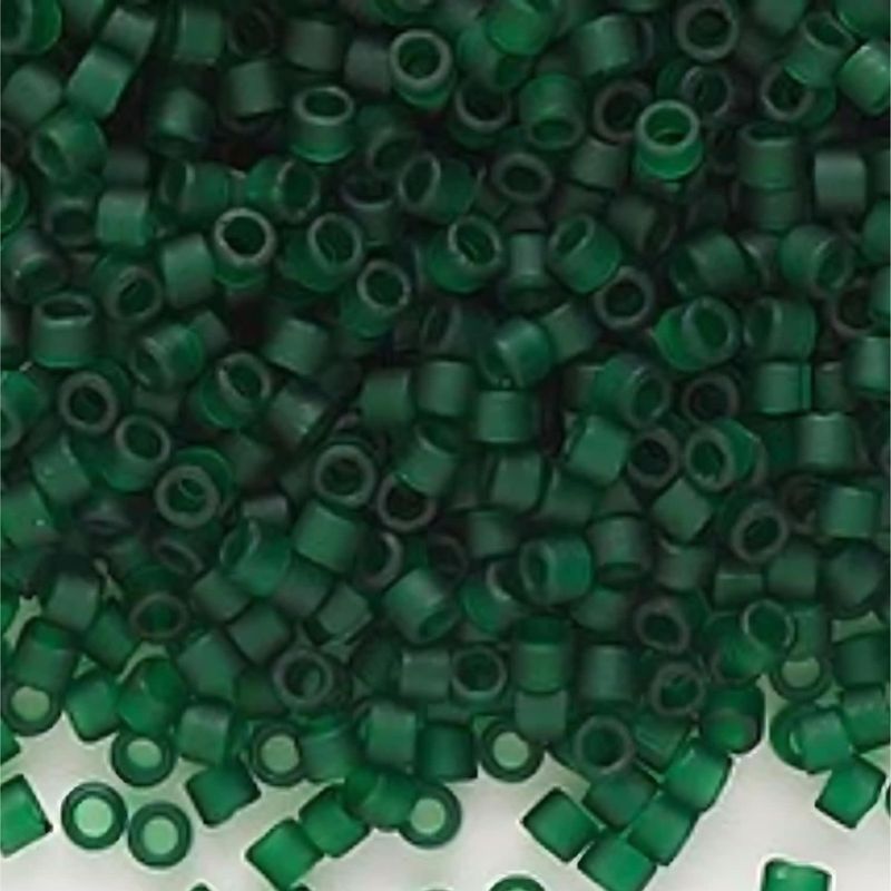 #11 Delica Seed Beads, Matte Transparent Forest Green, DB767-TB, Approx 1440 Beads, 1 two inch tube, 7.2 grams