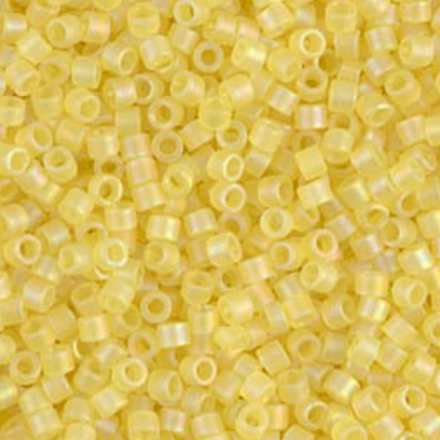 #11 Delica Seed Beads, Matte Transparent Pale Yellow Ab/Rainbow, DB854-TB, Approx 1440 Beads, 1 two inch tube, 7.2 grams