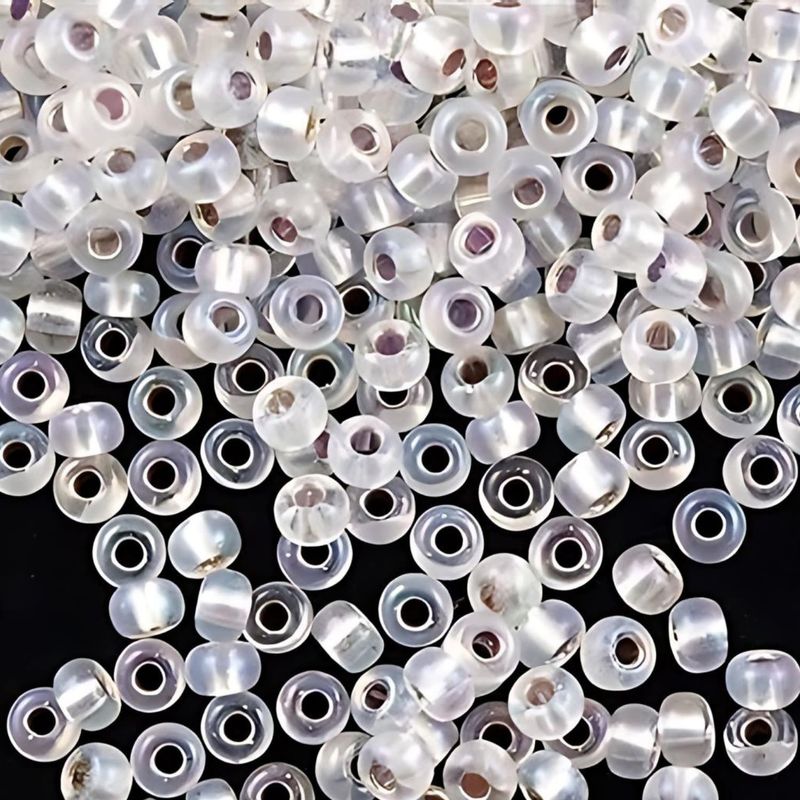 #8 Miyuki Seed Beads - Silver Lined Crystal Rainbow/AB, 8-91001-TB, Approx 858 Beads/22 Grams, 1 five inch tube