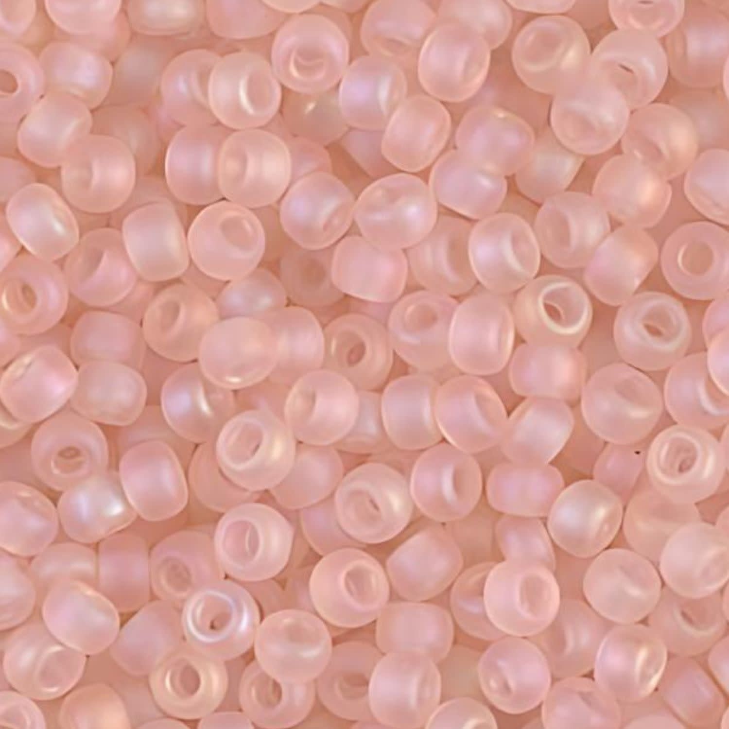 #8 Miyuki Seed Beads - Matte Transparent Rainbow Tea Rose, 8-9155FR-TB, Approx 858 Beads/22 Grams, 1 five inch tube