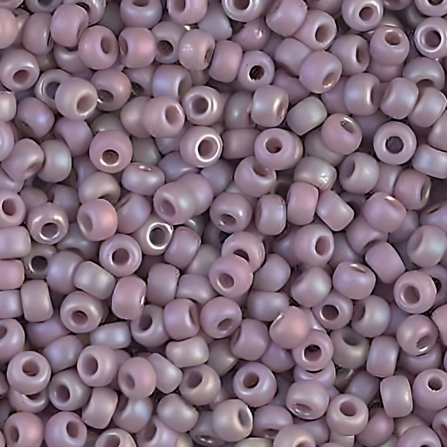 #8 Miyuki Seed Beads - Matte Opaque Mauve Rainbow/AB, 8-9410FR-TB, Approx 858 Beads/22 Grams, 1 five inch tube