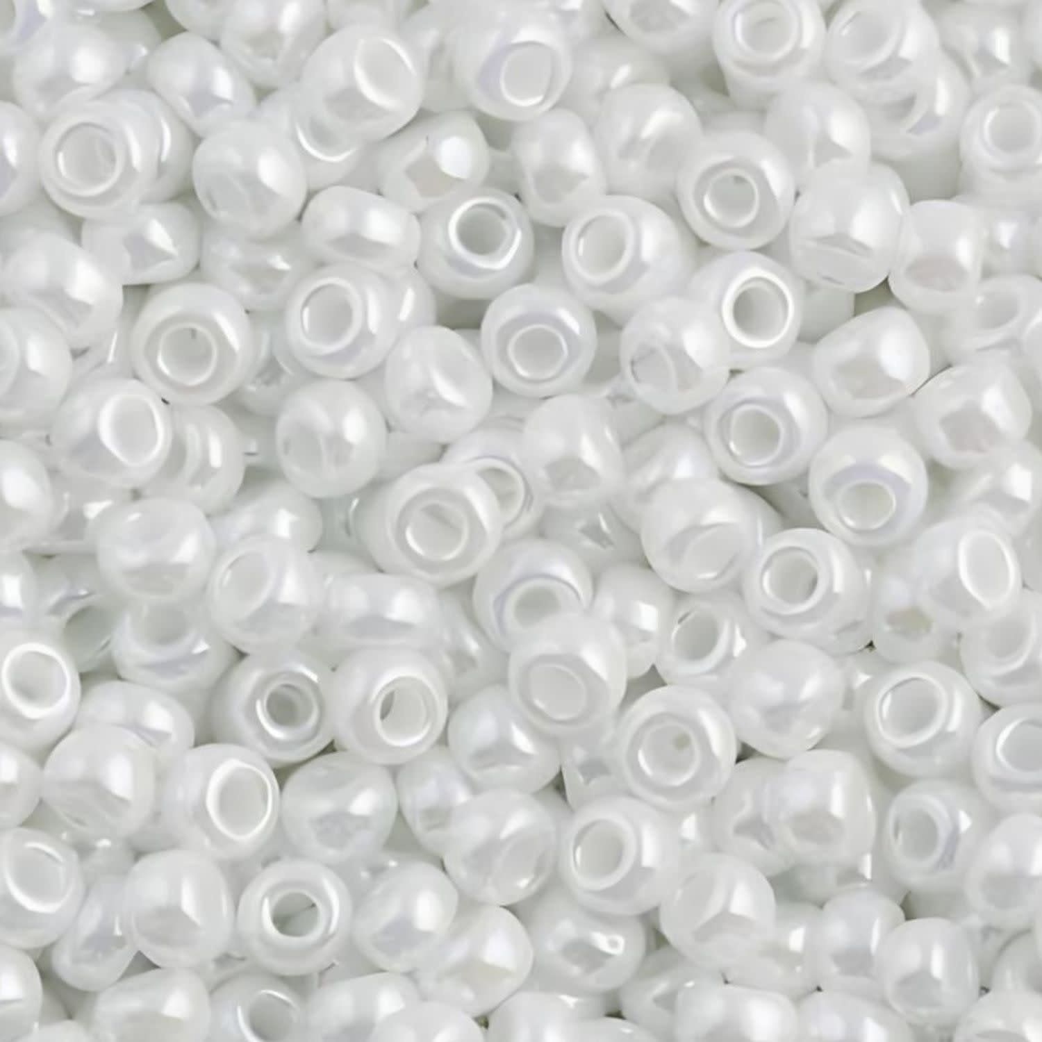 #8 Miyuki Seed Beads - Ceylon White Pearl, 8-9420-TB, Approx 858 Beads/22 Grams, 1 five inch tube