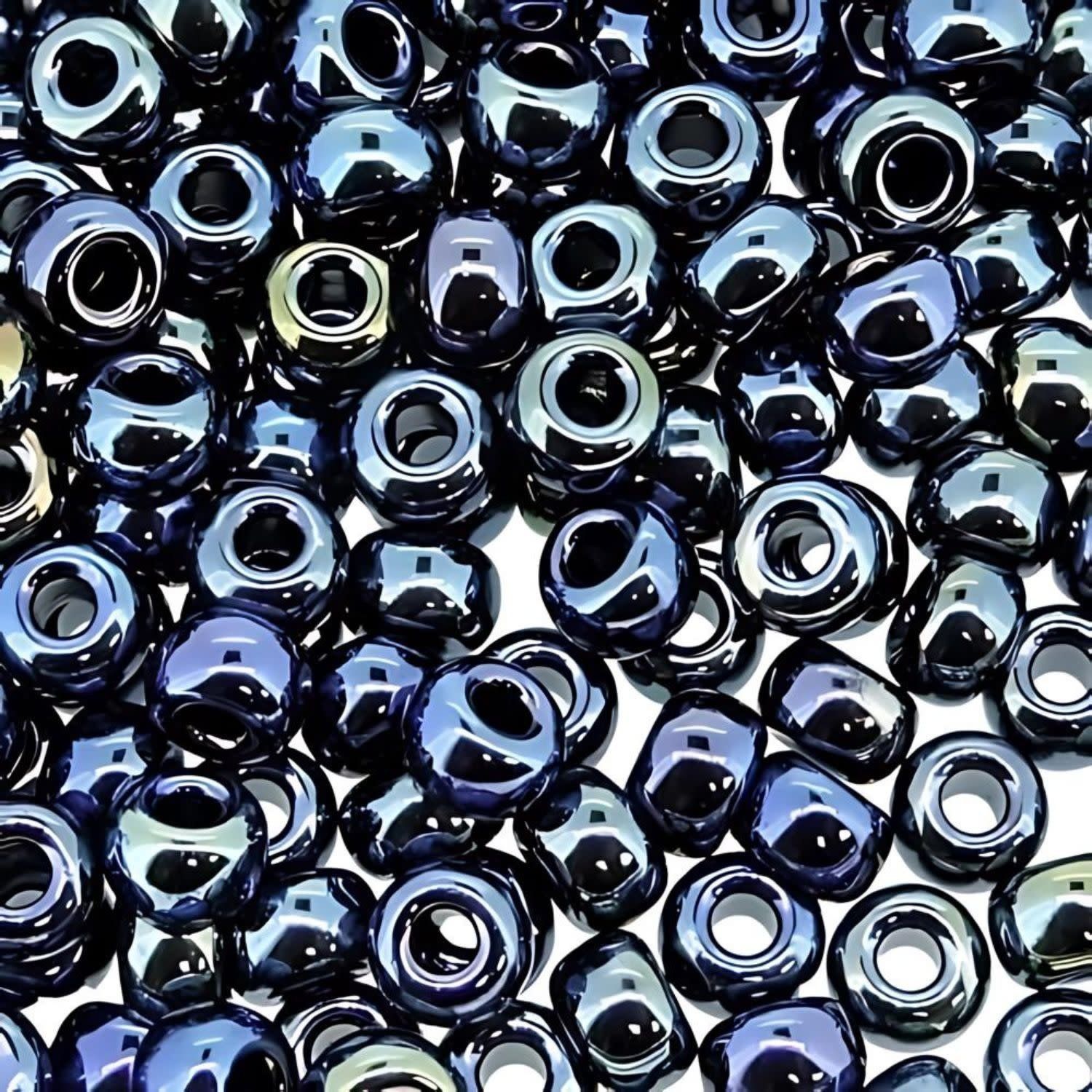 #8 Miyuki Seed Beads - Gunmetal Grey Iris, 8-9456-TB, Approx 858 Beads/22 Grams, 1 five inch tube