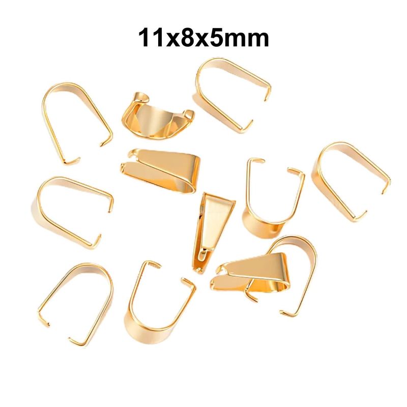 GP Stainless Steel Pinch Bails, 10pcs, 11x8x5mm, 5gms/0.18oz