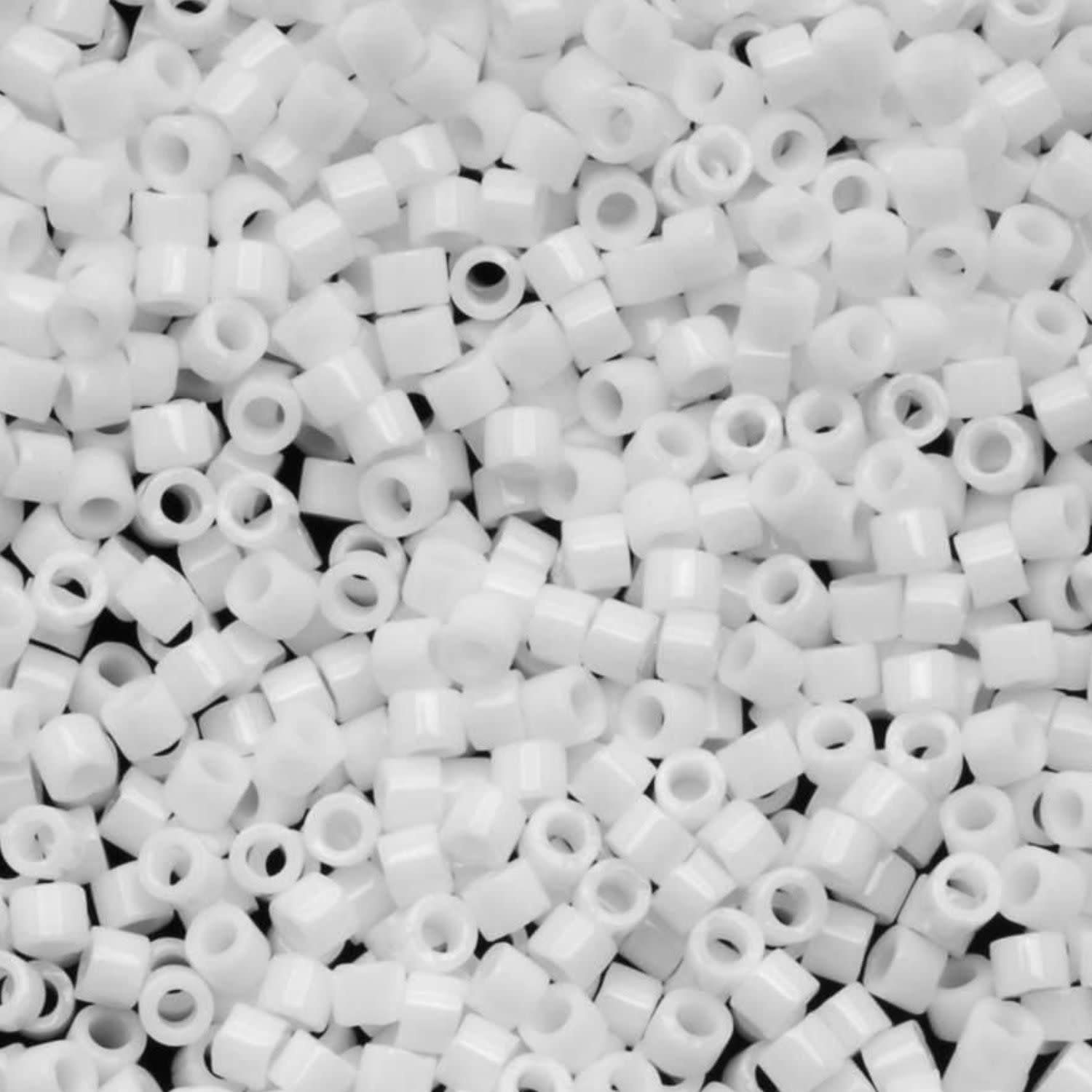 #11 Delica Seed Beads, Opaque Chalk White, DB200-TB, Approx 1440 Beads, 1 two inch tube, 7.2 grams